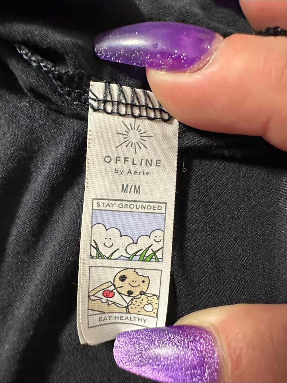 🖤 OFFLINE by Aerie Thumbhole Long Sleeve Top M scoop neck✨ - Picture 7 of 7